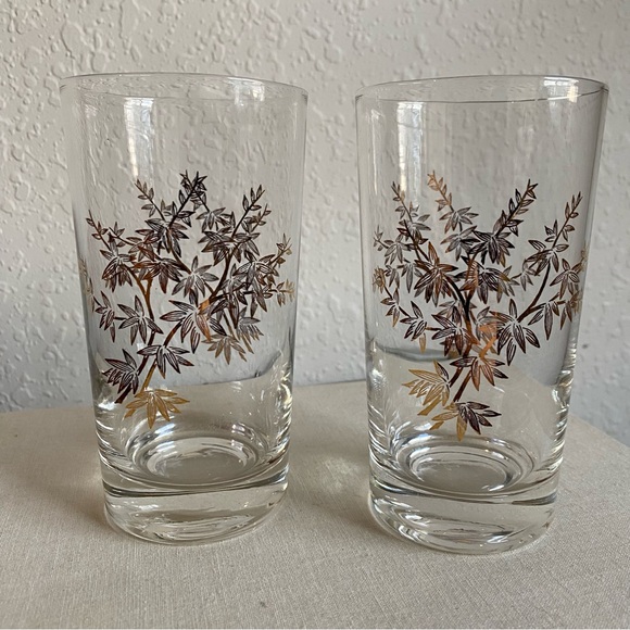 Midcentury Gold Glasses (2) - Picture 3 of 6